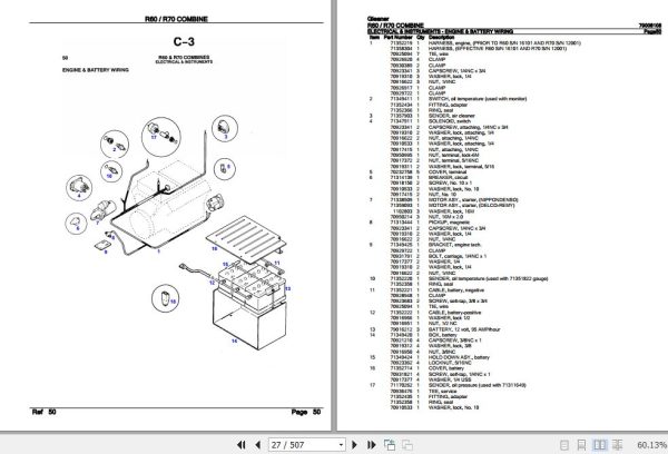 Gleaner Combine R60 R70 Parts Catalog 79008108 2