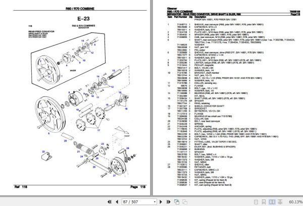 Gleaner Combine R60 R70 Parts Catalog 79008108 3