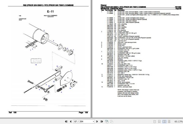 Gleaner Combine R62 R72 Parts Catalog 79012390 3