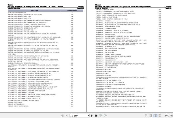 Gleaner Combine R62 R72 Parts Catalog 79019340 1