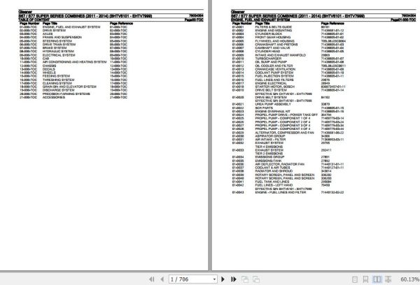Gleaner Combines S67 S77 Super Series Parts Catalog 79034304 1