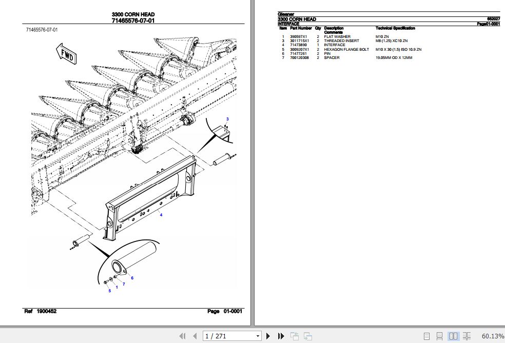 Gleaner Corn Head 3300 Parts Catalog 652027 1