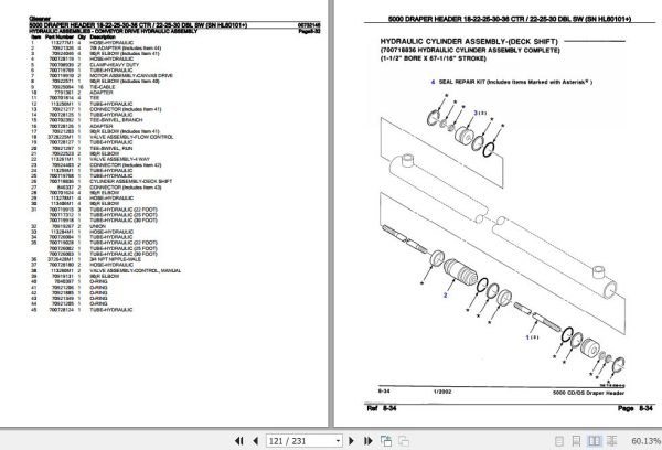 Gleaner Draper Header 5000 Parts Catalog 00732145 3