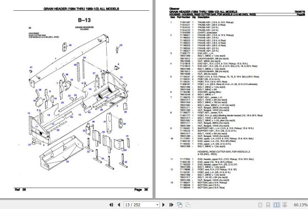Gleaner Grain Header All Models Parts Catalog 79006779 2