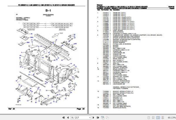 Gleaner Grain Header F2 LM MH N Parts Catalog 79006150 2