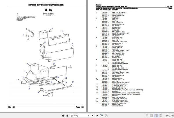 Gleaner Grain Header Series 3 Parts Catalog 79017070 2