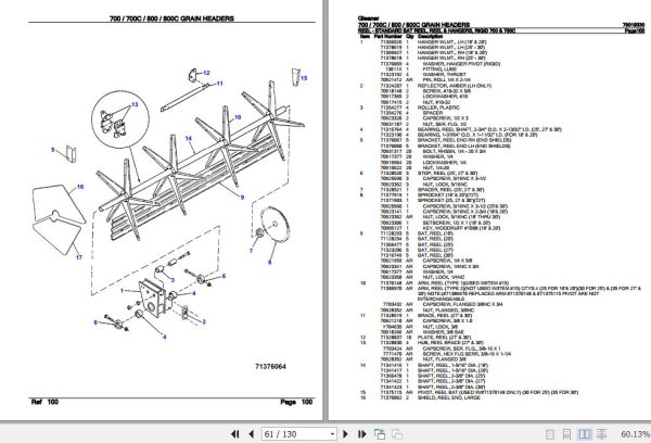 Gleaner Grain Headers 700 700C 800 800C Parts Catalog 79019330 3