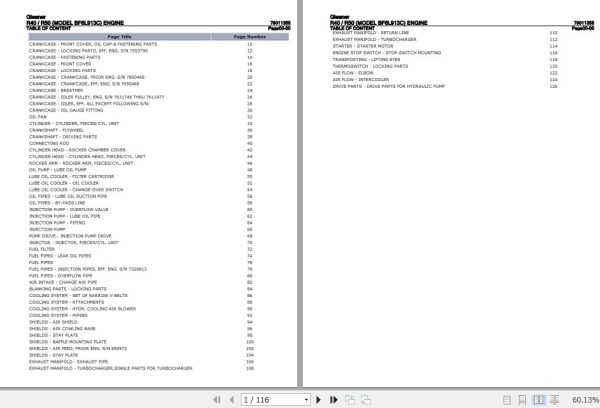 Gleaner R40 R50 BF6L913C Engine Parts Catalog 79011358