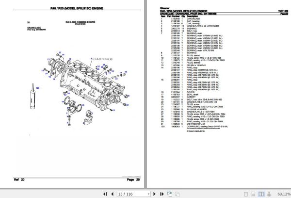 Gleaner R40 R50 BF6L913C Engine Parts Catalog 79011358 2