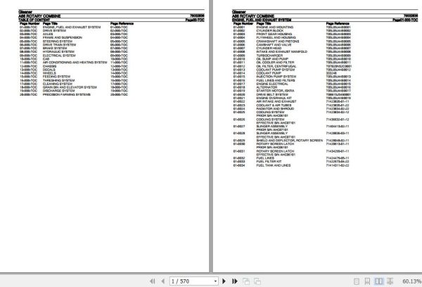 Gleaner Rotary Combine A66 Parts Catalog 79032836 1