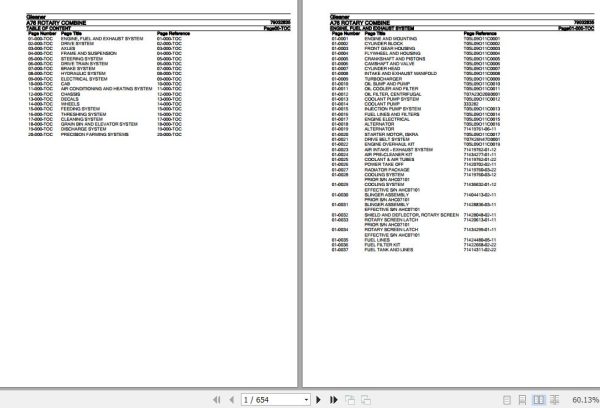 Gleaner Rotary Combine A76 Parts Catalog 79032835 1