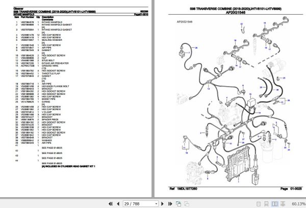 Gleaner Transverse Combine S98 Parts Catalog 652298 3