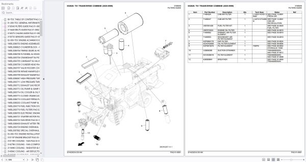 Gleaner Transverse Combine T61 2025 Spare Parts Catalog 3