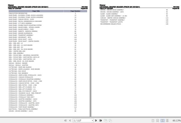 Gleaner Universal Draper Header Parts Catalog 79017023 1