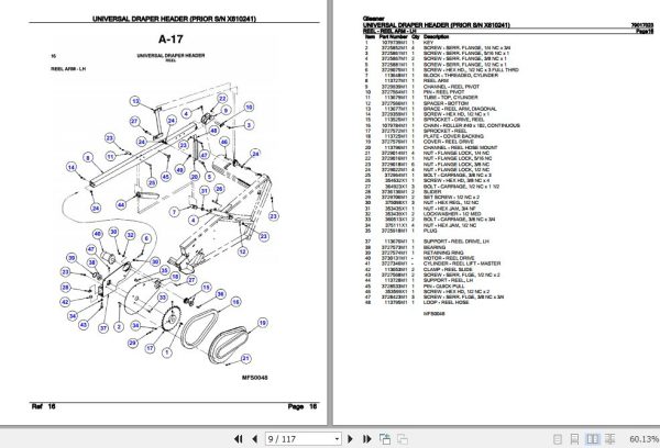 Gleaner Universal Draper Header Parts Catalog 79017023 2
