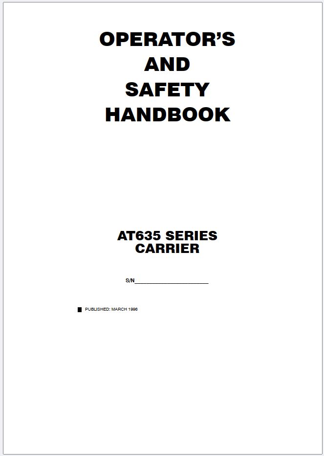 Grove Crane AT635 Operator Manual and Schematics 1