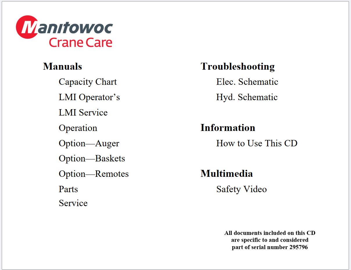 Grove Crane GBT35 Training Manuals and Schematics 1