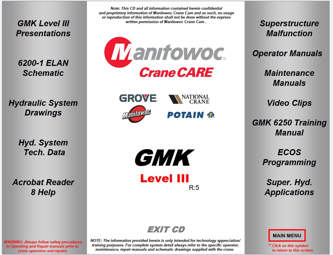 Grove Crane GMK LEVEL III Training Manuals and Schematics 1