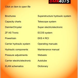 Grove Crane GMK4075 Training Manuals and Schematics 1