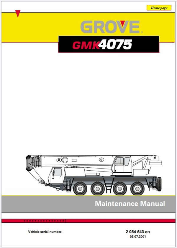 Grove Crane GMK4075 Training Manuals and Schematics 2
