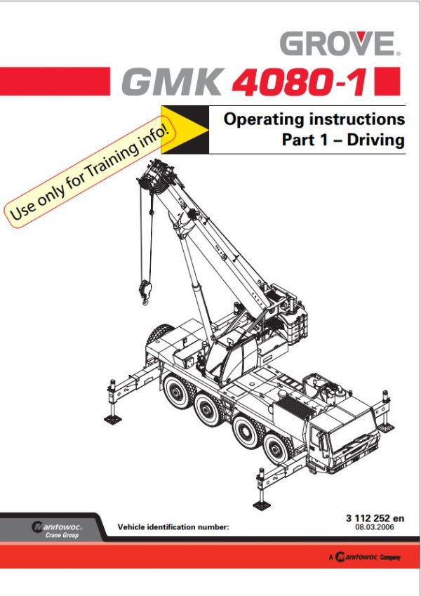 Grove Crane GMK4080 1 Training Manuals and Schematics 3