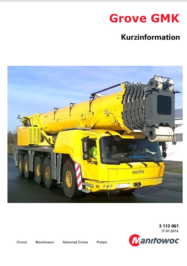 Grove Crane GMK5180 GMK5250L Training Manuals and Schematics 1