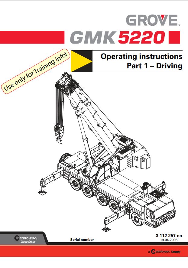 Grove Crane GMK5220 Training Manuals and Schematics 1