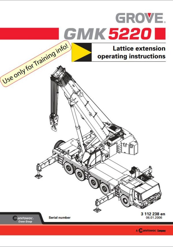 Grove Crane GMK5220 Training Manuals and Schematics 2