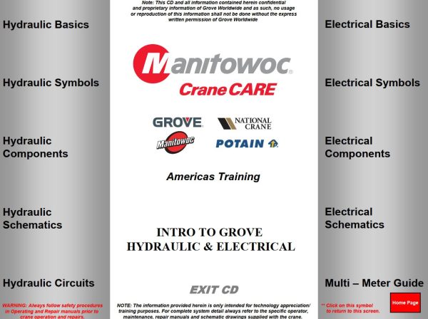 Grove Crane RT TMS Series Training Manuals and Schematics 1