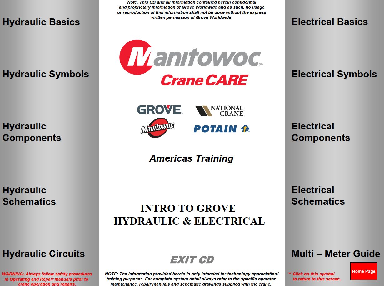 Grove Crane RT TMS Series Training Manuals and Schematics 1