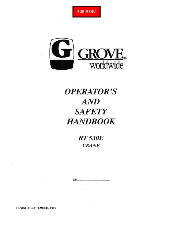 Grove Crane RT500E Training Manuals and Schematics 2