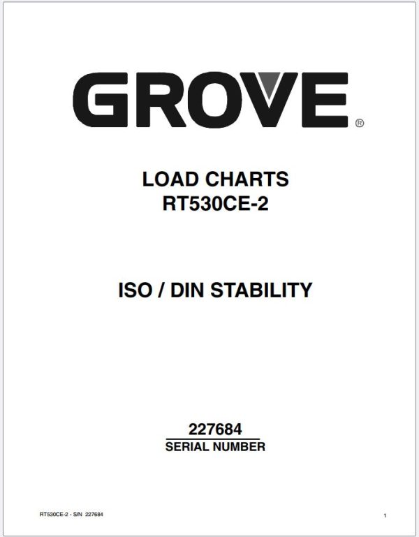 Grove Crane RT530 Hydraulic Electrical Schematics and Load Charts 1
