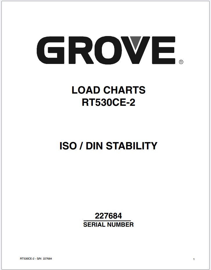 Grove Crane RT530 Hydraulic Electrical Schematics and Load Charts 1