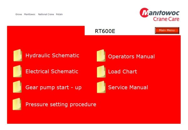 Grove Crane RT600E Training Manuals and Schematics 1
