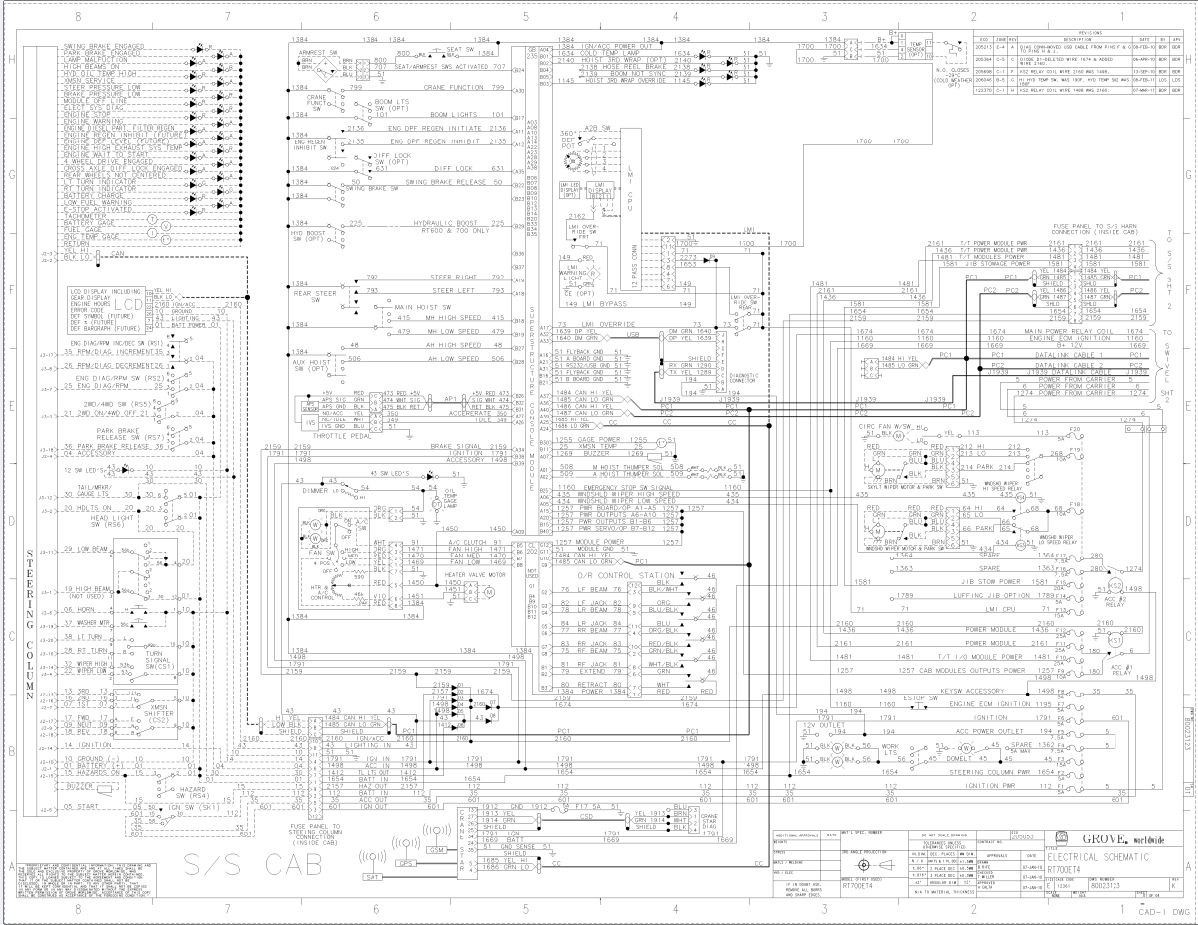 Grove Crane RT700E4 Electrical and Hydraulic Schematics 1