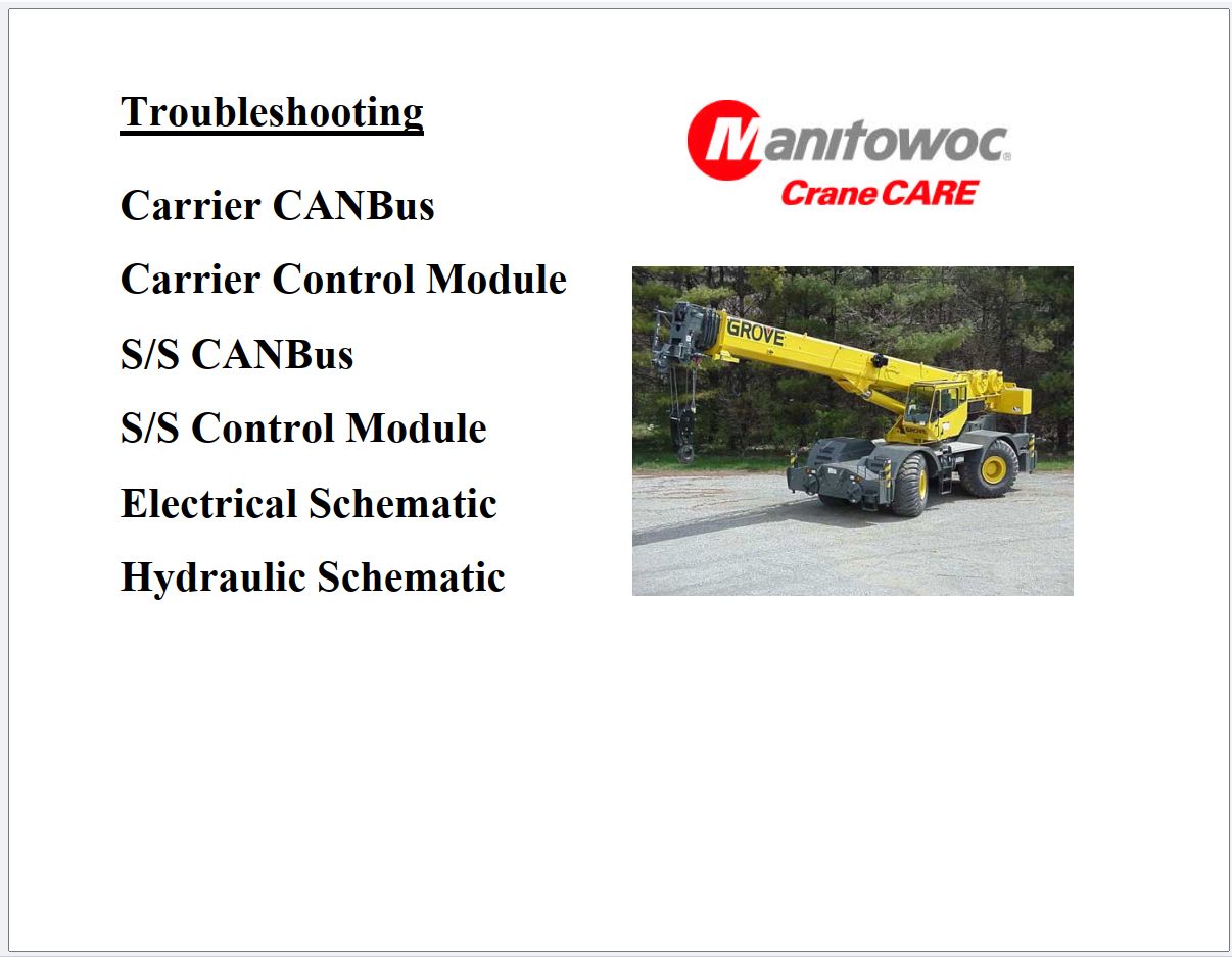 Grove Crane RT760 Troubleshooting Manuals and Schematics 1