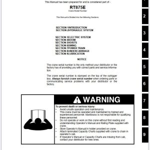 Grove Crane RT875E Service Manuals and Schematics 1