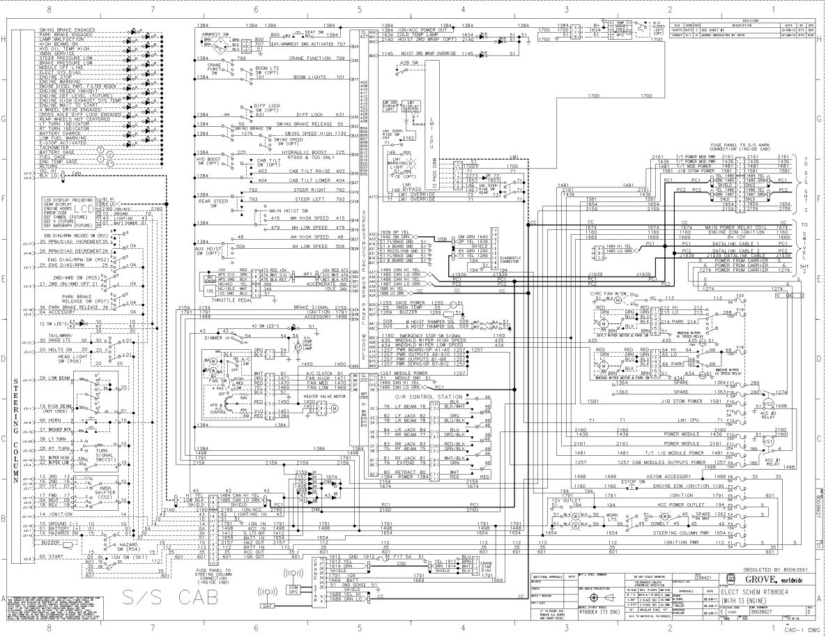 Grove Crane RT880 Electrical Schematics 1