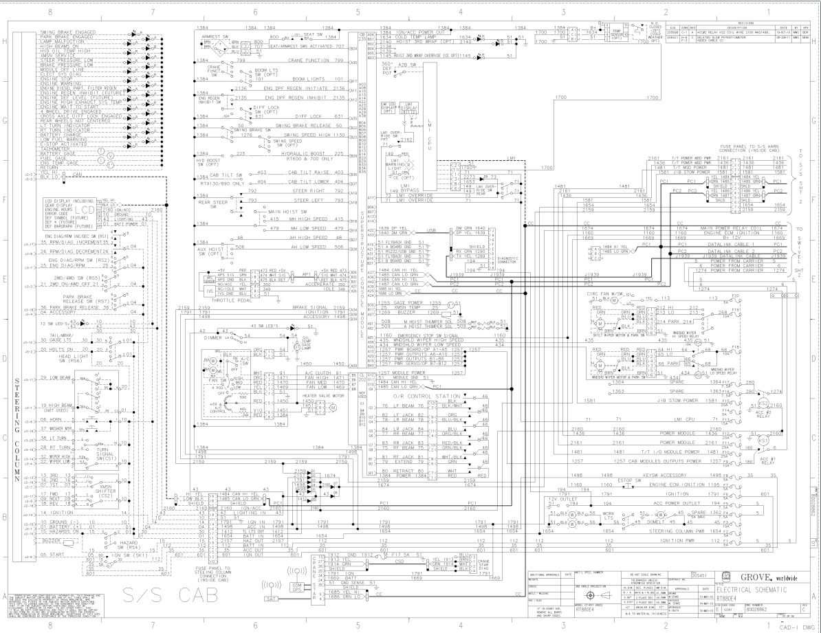 Grove Crane RT880E4 Electrical Schematics 1