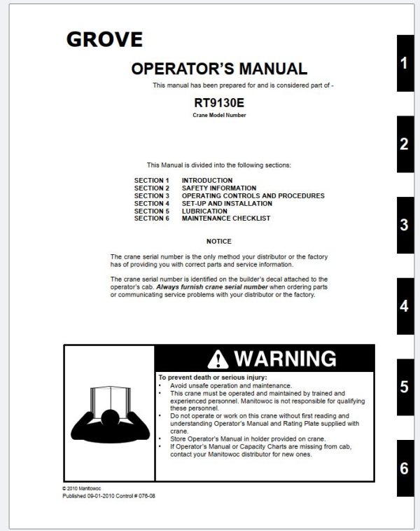 Grove Crane RT9000E Training Manuals and Schematics 3