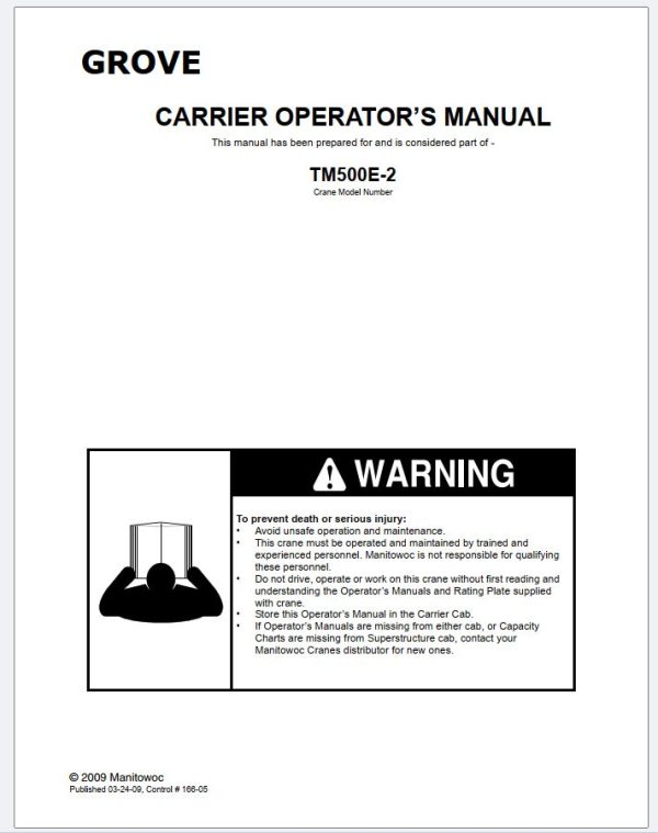 Grove Crane TM500E 2 Training Manuals and Schematics 3