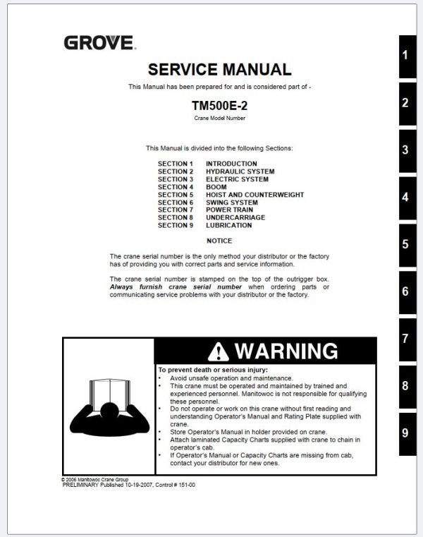 Grove Crane TMS500E 2 Training Manuals and Schematics 2