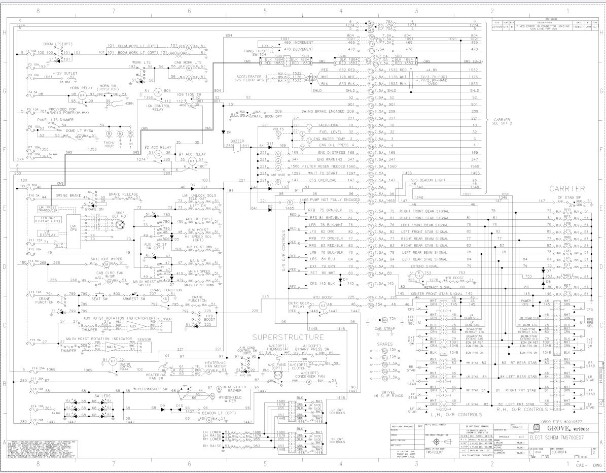 Grove Crane TMS700E07 Electrical Schematics 1