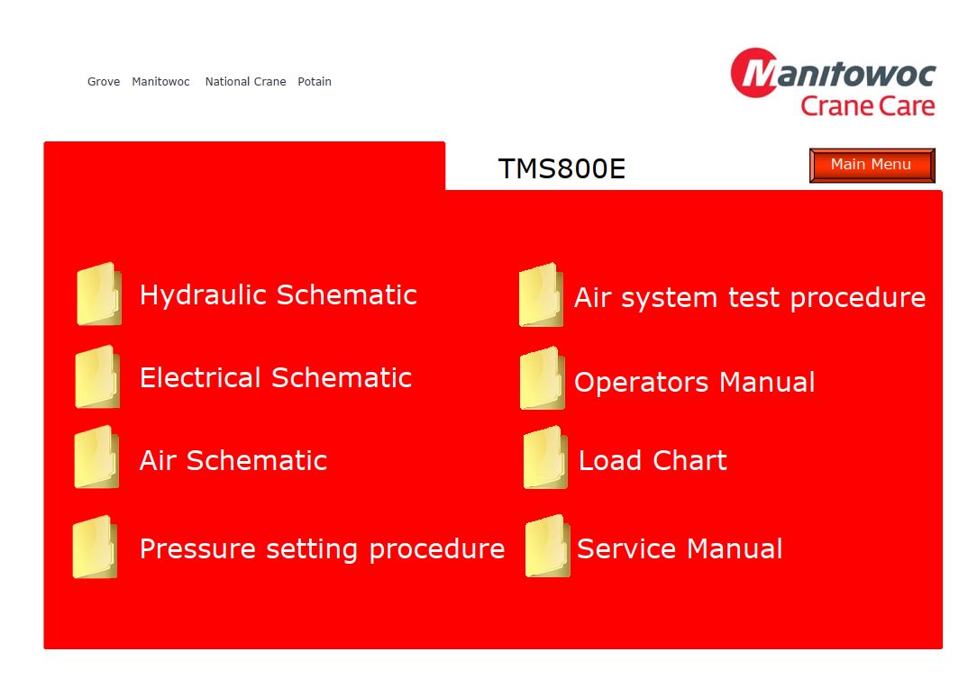 Grove Crane TMS800E Training Manuals and Schematics 1