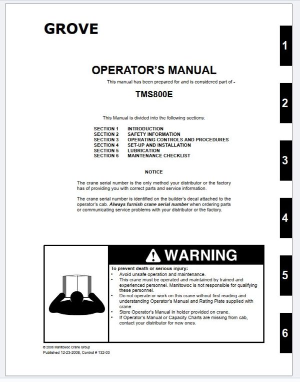 Grove Crane TMS800E Training Manuals and Schematics 3