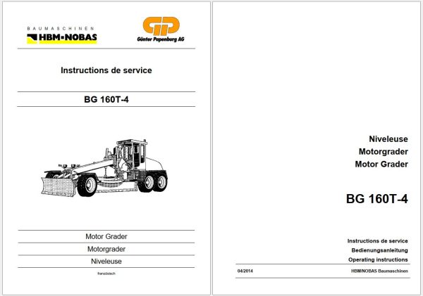 HBM Nobas Motor Grader BG160T 4 Operators and Maintenance Manual 3