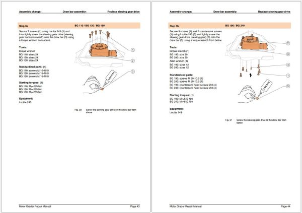 HBM Nobas Motor Grader BG160T 4 Repair Manual and Schematic 2
