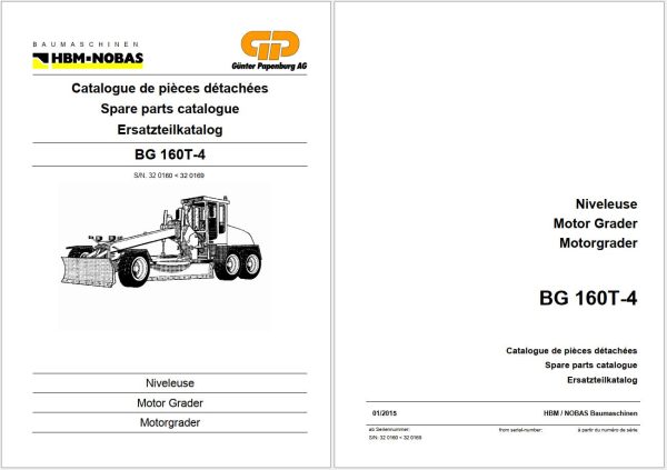 HBM Nobas Motor Grader BG160T 4 Spare Parts Catalog 1