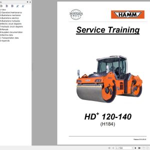 Hamm Roller HD 120 140 H184 Service Operators Manual Diagrams 1