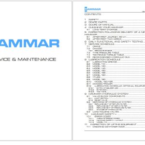 Hammar Side Loader 110 195 User Maintenance Service Manual 1